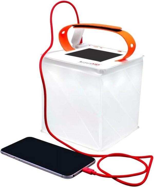 LuminAID 2-in-1 Solar Camping Lantern and Phone Charger - Inflatable LED Lamp for Camping, Hiking and Travel - Emergency Light for Power Outages, Hurricane, Survival Kits - As Seen on Shark Tank