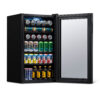 NewAir - 126-Can Beverage Cooler with Glass Door, Adjustable Shelves, 7 Temperature Settings and Lock - Black