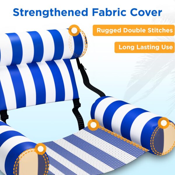 fb853883b56b482494f05da61ff44ff2 Pool Wave Pool Floats Chairs Adult, 2 Packs Heavy Duty Inflatable Swimming Pool Lounges, Fabric Floating Hammock, Kids Blow Up Pool Noodles, Lake Raft Floaties, Fun Summer Outdoor Water Party Game