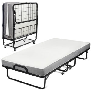 Milliard Diplomat Folding Bed with Luxurious Memory Foam Mattress and Super Strong Sturdy Frame, Cot Size, 75" x 31"