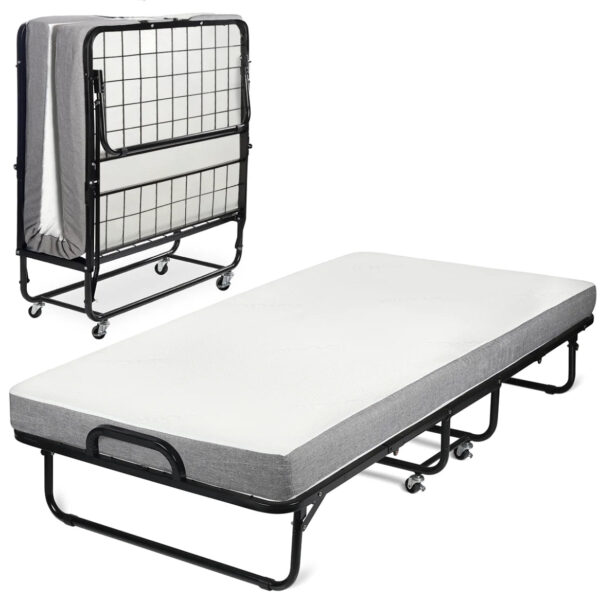 Milliard Diplomat Folding Bed with Luxurious Memory Foam Mattress and Super Strong Sturdy Frame, Cot Size, 75" x 31"