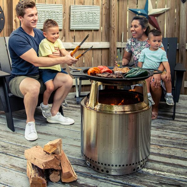 Solo Stove Bonfire Grill Top and Hub Cooking System , Cast Iron Grate, Addition for Bonfire Fire Pit, Weight: 20 lbs, Diameter: 17.5"