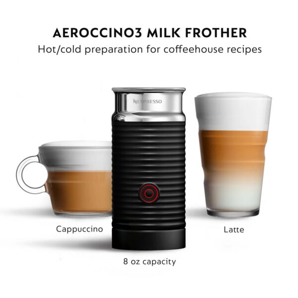 Nespresso Evoluo Coffee and Espresso Machine by De'Longhi with Aerocinno, Graphite Metal