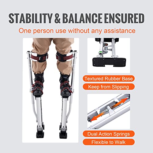 fc4b3d0c96e74300ae187eef65d08c51 VEVOR Drywall Stilts, 18''-30'' Adjustable Aluminum Tool Stilts with Protective Knee Pads