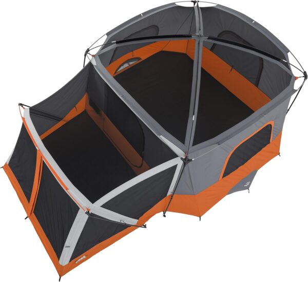 fe15d1966bb641678552af6f5c62724d CORE Straight Wall Cabin Tents | 10 Person / 11 Person / 12 Person Large Multi Room Family Tents for Car Camping & Outdoor Adventures