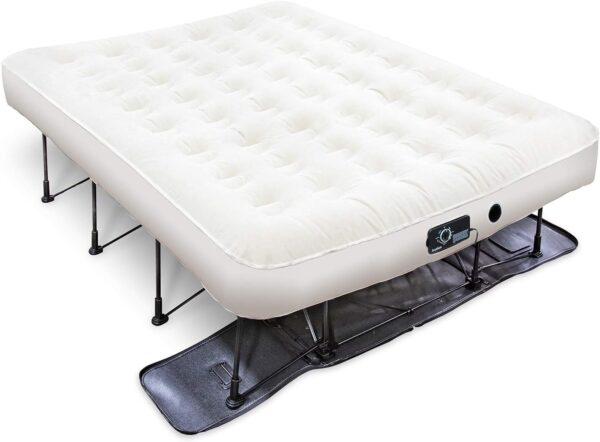 fe8e52971f9449be9d2292df76b76799 EZ-Bed (King) Air Mattress with Frame & Rolling Case, Self Inflatable, Blow Up Bed Auto Shut-Off, Comfortable Surface AirBed, Best for Guest, Travel, Vacation, Camping