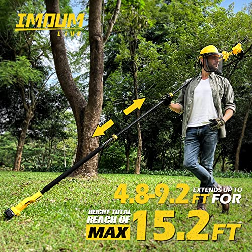 fea7656bd1d543f48516e2f00d281b62 2-in-1 Brushless Pole Saw & Mini Chainsaw, IMOUMLIVE 8" Cutting Cordless Power Pole Saw for Wood Cutting, Trimming
