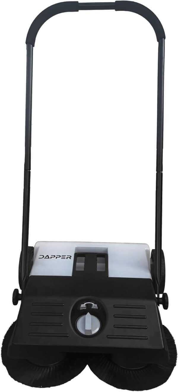 fed8e9ce1371487aaa8d889d1aa00c88 Walk-Behind Outdoor Hand Push Floor Sweeper - 5.25 Gallon Capacity - 25.5" Sweeping Width - Sweeps up to 27,900 ft² / Hour, Grey