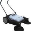 Walk-Behind Outdoor Hand Push Floor Sweeper - 5.25 Gallon Capacity - 25.5" Sweeping Width - Sweeps up to 27,900 ft² / Hour, Grey
