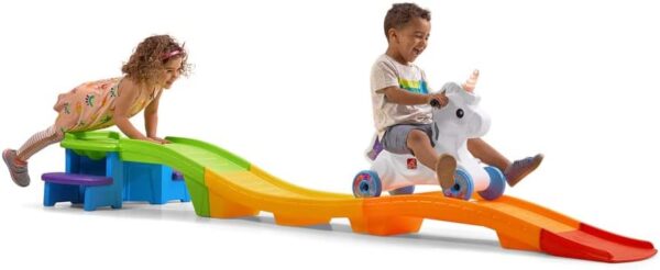 ff57517dd93e43f58cc6600fb904408e Unicorn Up & Down Roller Coaster Toy for Kids, Ride On Push Car, Indoor/Outdoor Playset, Toddler Ages 2 - 5 years old, Compact Storage, Max Weight 50 lb., Multicolor
