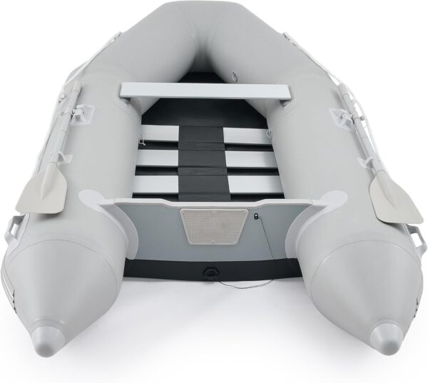 ff60774a350541a38889885056c94188 7.5ft Inflatable Dinghy Boat, 2 Person 660lb Transom Sport Tender Boat with Pump Aluminum Oars Floor, Heavy Duty Inflatable Raft Kayak for Adults