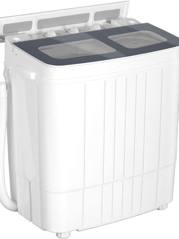 ffaf3beea1634d4fb55ec2aee820b68c Portable Washing Machine - 14.5 lbs Mini Twin Tub Washer & Spin Dryer for Apartments, Dorms, RVs, Camping - Gray/Blue
