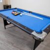 Hathaway Fairmont 6 Ft Portable Pool Table, Adults Folding Billiards Tables for Game Room with Easy Foldable Storage, Includes Full Set of Billiard Balls, Cues, Chalk & Brush